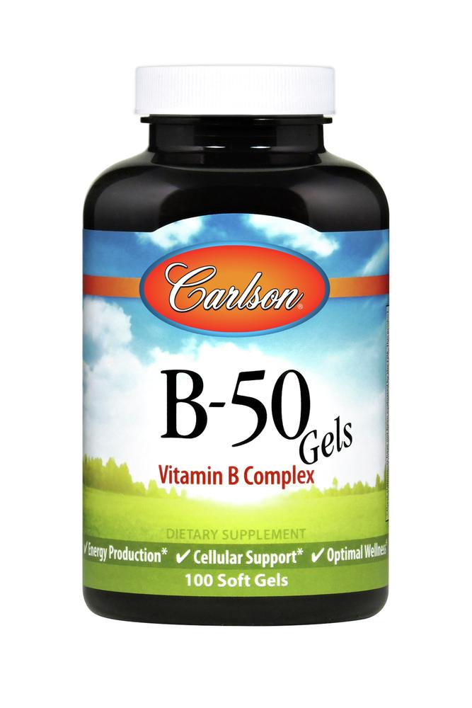 Carlson Labs, B-50 Gel, 100 Softgels UPC 088395020612 | HiLife Vitamins