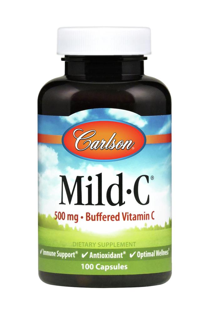 Carlson Labs, Mild-C 500mg, 100 Capsules UPC 088395030611 | HiLife Vitamins