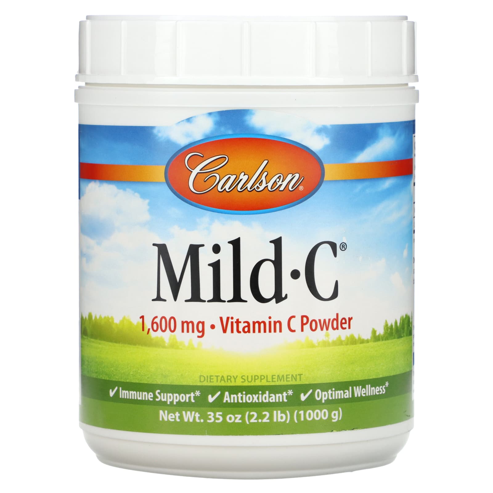 Carlson Labs, Mild-C Crystals 1000 Gr., 35 Oz Powder UPC 088395030840 | HiLife Vitamins
