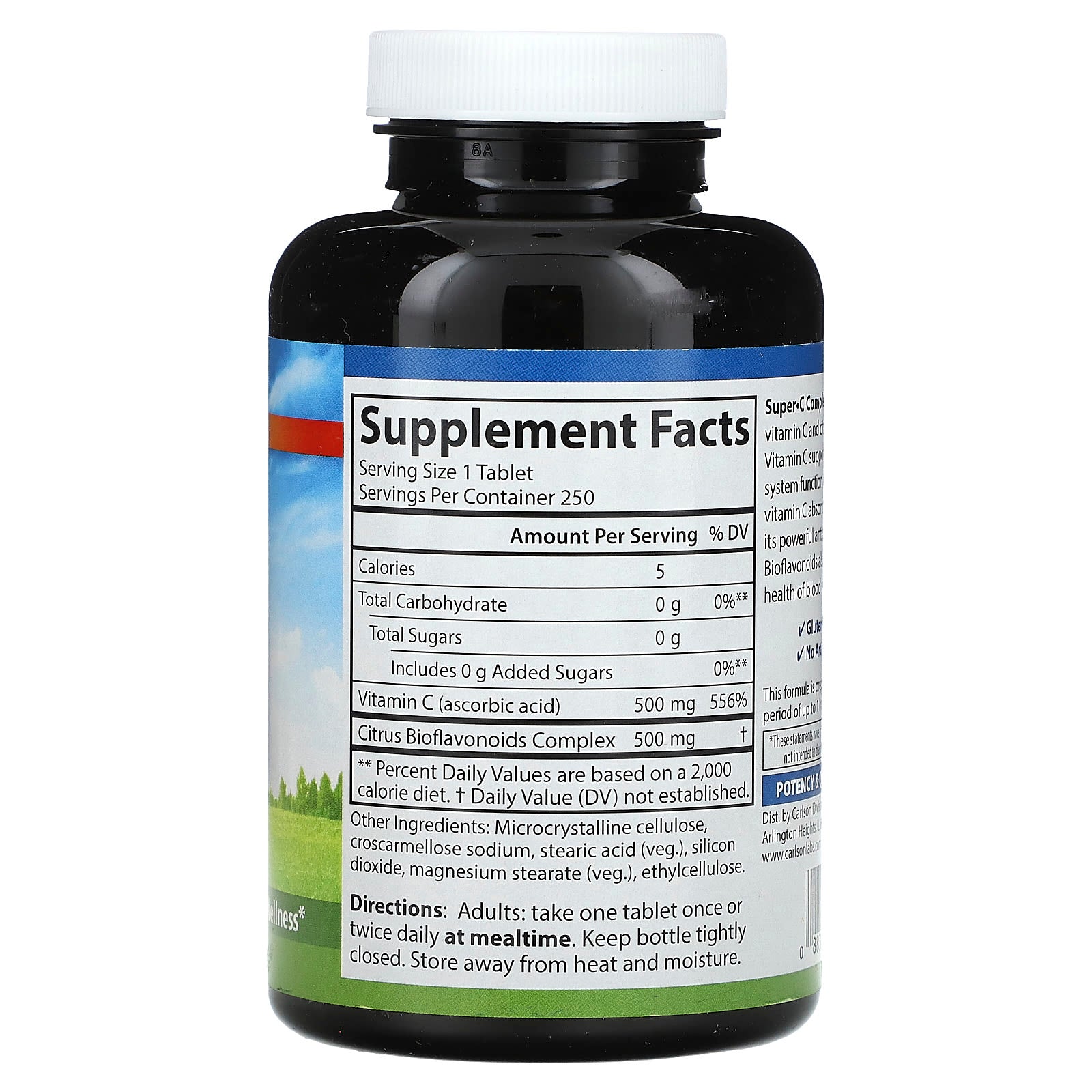 Carlson Labs, Super-C-Complex, 250 Tablets UPC 088395032523 | HiLife Vitamins