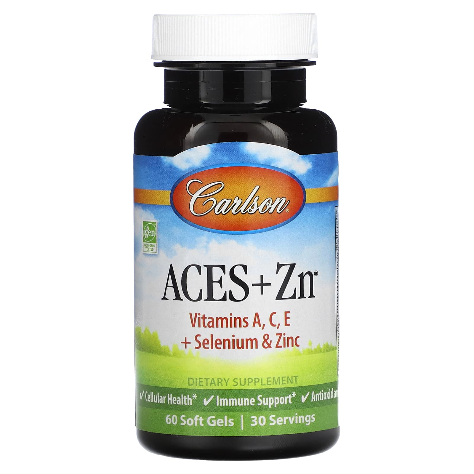Carlson Labs, ACES + Zn, 60 Softgels UPC 088395044205 | HiLife Vitamins