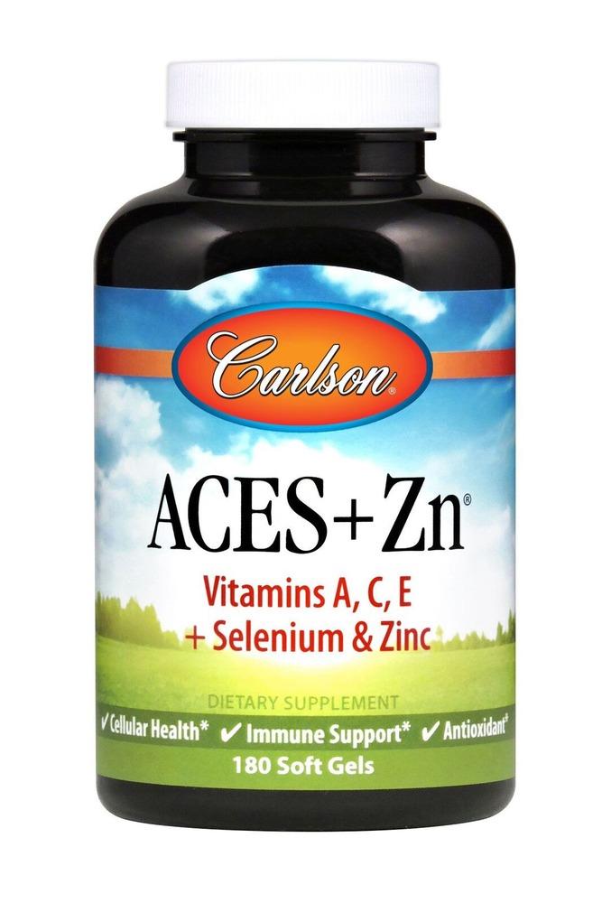 Carlson Labs, ACES + Zn, 180 Softgels UPC 088395044229 | HiLife Vitamins