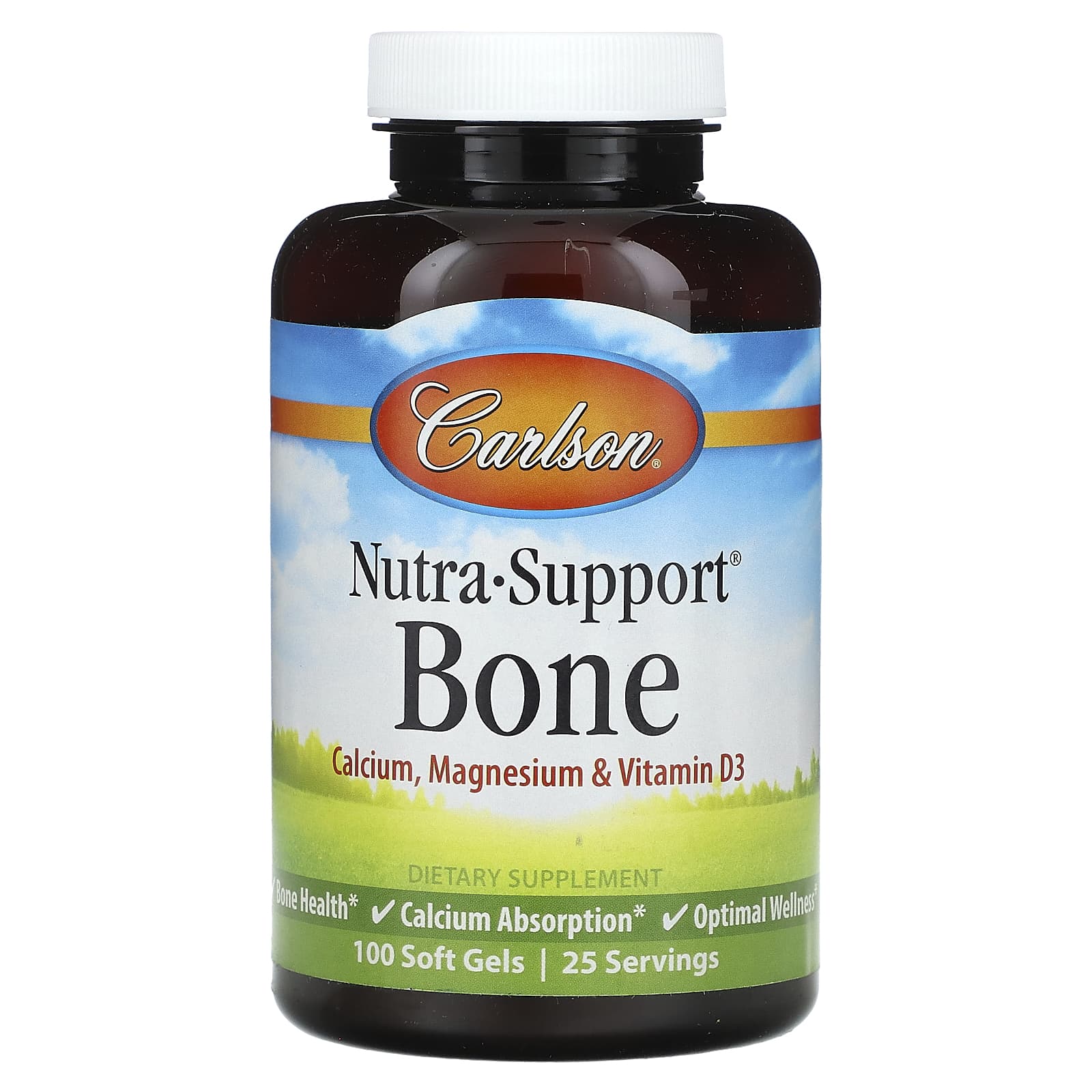 Carlson Labs, Nutra Support Bone, 100 Softgels UPC 088395046117 | HiLife Vitamins