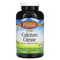 Carlson Labs, Calcium Citrate Chewable 250 mg, 120 Tablets UPC 088395050817 | HiLife Vitamins
