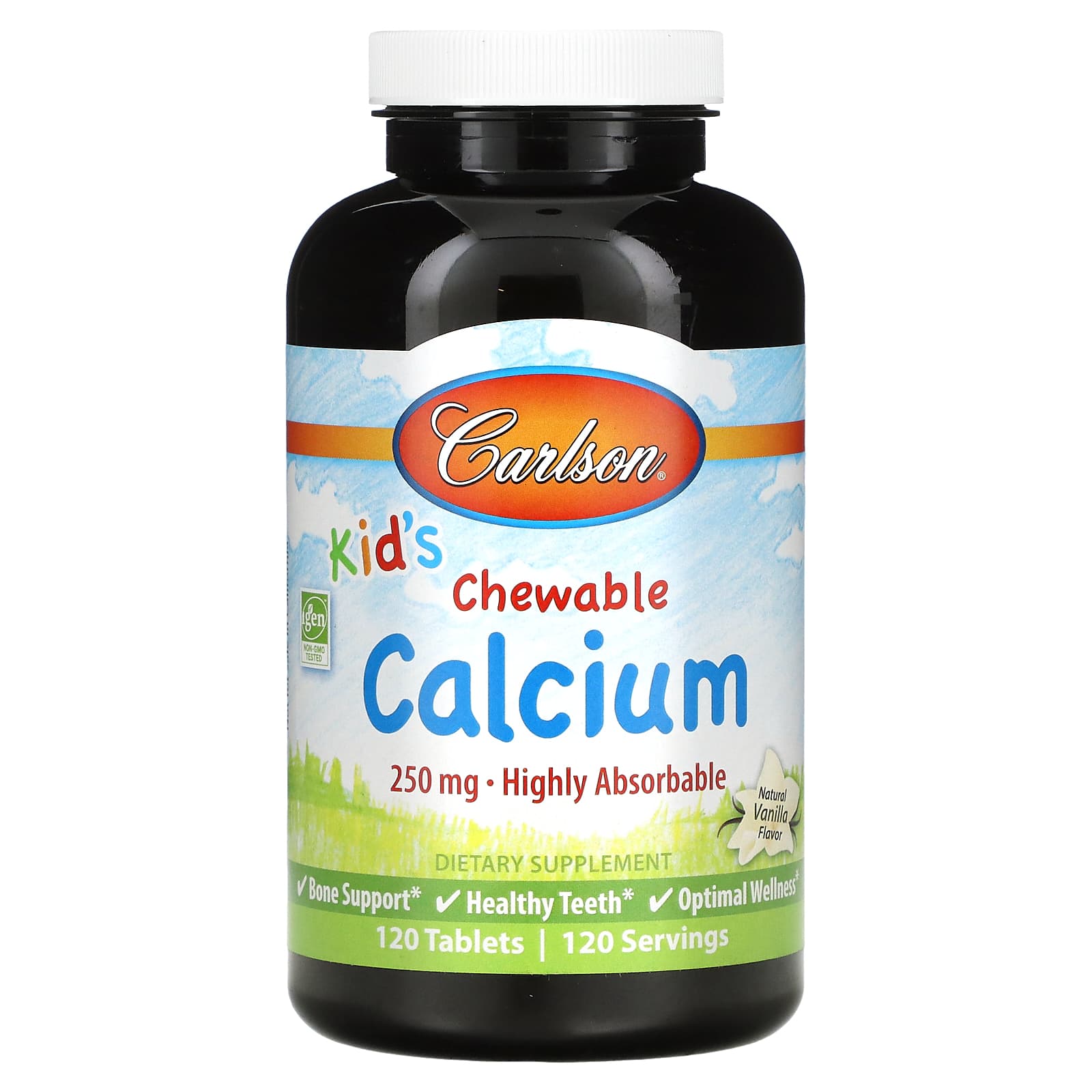 Carlson Labs, Calcium Chews for Kids, 120 Chewables UPC 088395050848 | HiLife Vitamins