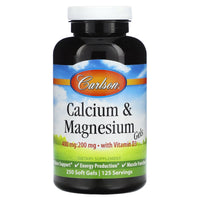 Carlson Labs, Liq Cal-Mag, 250 Softgels UPC 088395051722 | HiLife Vitamins