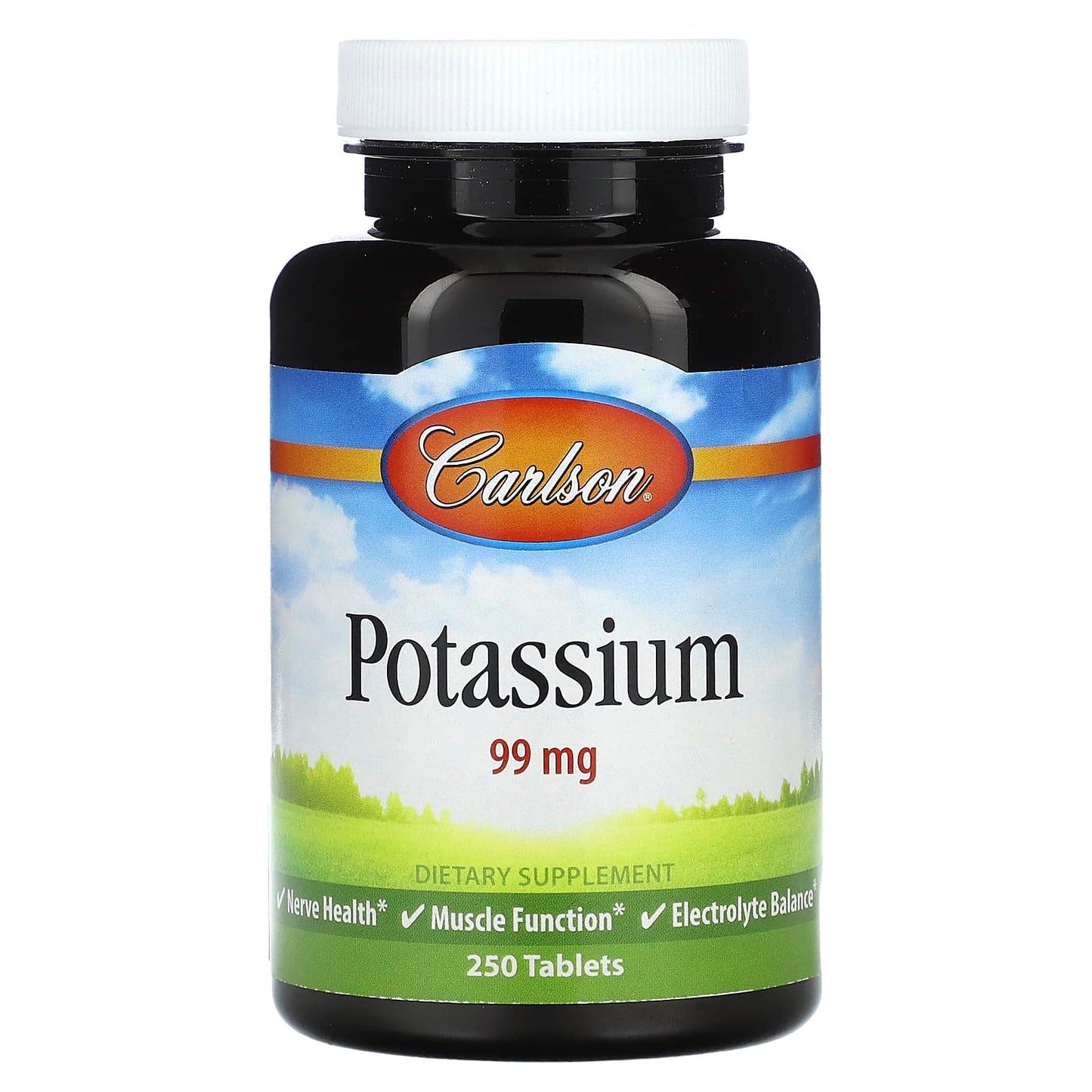 Carlson Labs, Potassium 99mg, 250 Tablets UPC 088395052323 | HiLife Vitamins