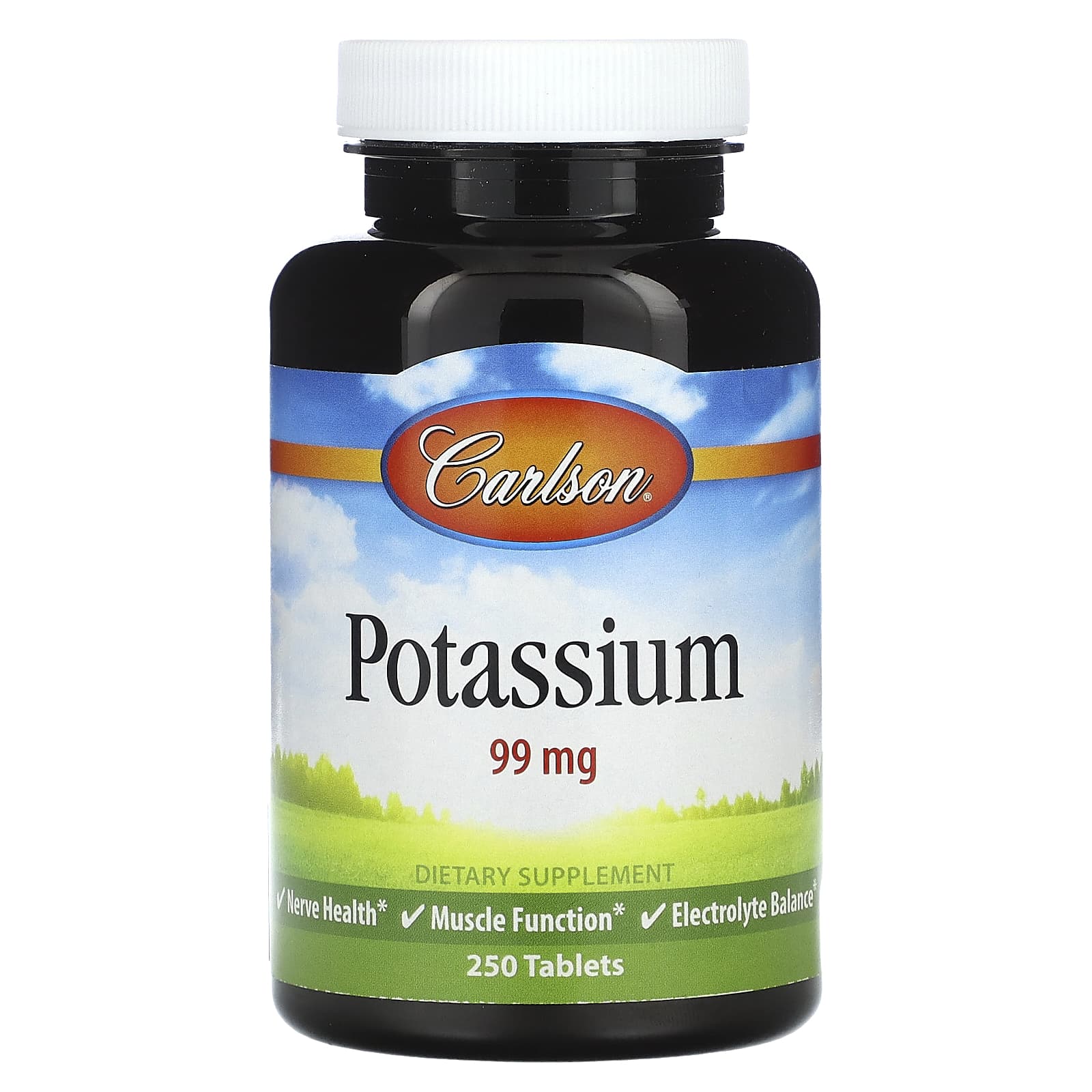 Carlson Labs, Potassium 99mg, 250 Tablets UPC 088395052323 | HiLife Vitamins