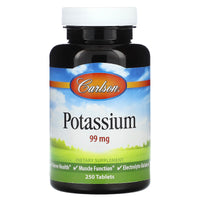 Carlson Labs, Potassium 99mg, 250 Tablets UPC 088395052323 | HiLife Vitamins