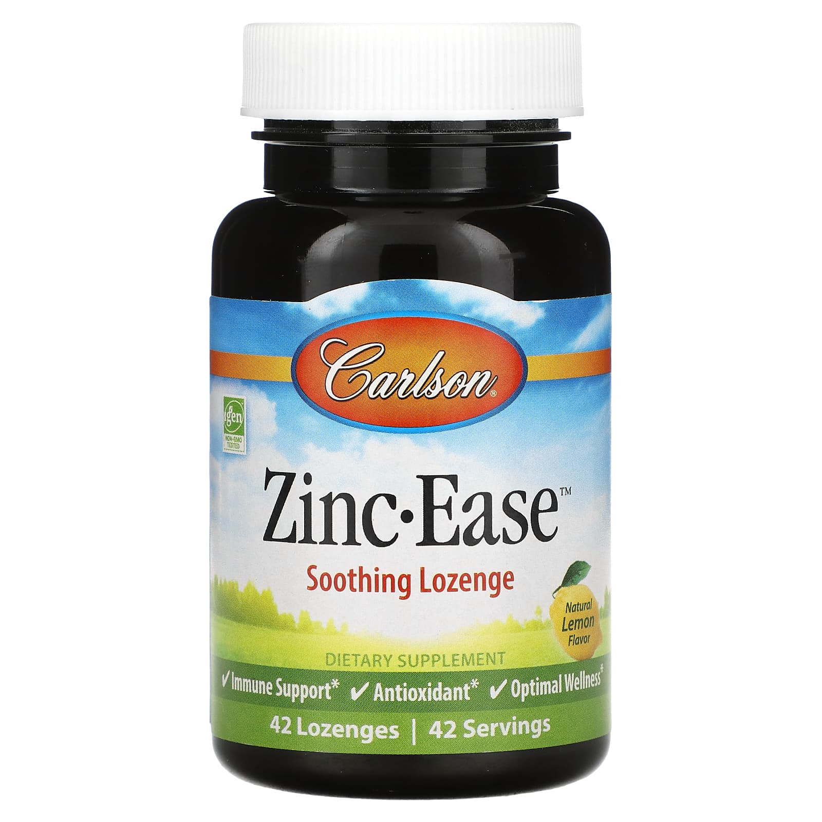 Carlson Labs, Zinc Ease Lozenges, 42 Tablets UPC 088395053405 | HiLife Vitamins