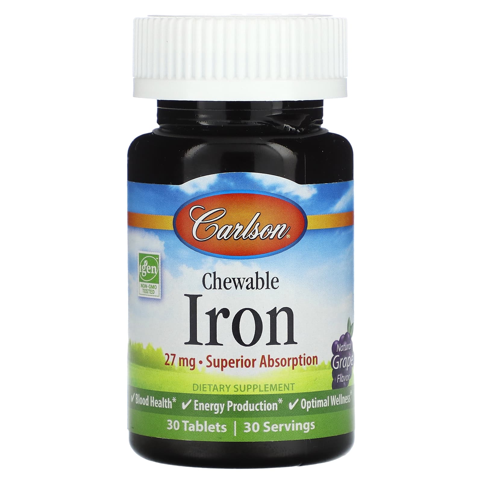 Carlson Labs, Chew-Iron, 30 Tablets - 088395055805 | Hilife Vitamins