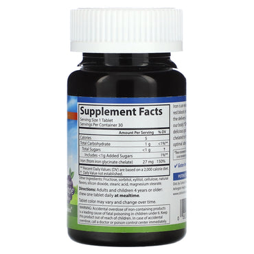 Carlson Labs, Chew-Iron, 30 Tablets UPC 088395055805 | HiLife Vitamins