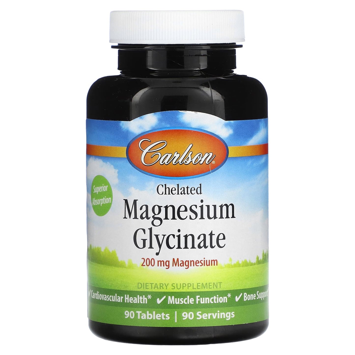 Carlson Labs, Chelated Magnesium, 200 mg, 90 Tablets - 088395056116 | Hilife Vitamins