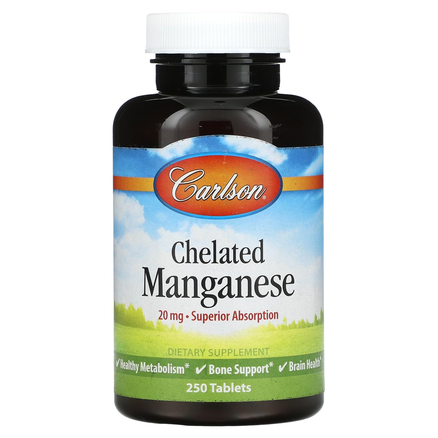 Carlson Labs, Chelated Manganese, 250 Tablets UPC 088395056321 | HiLife Vitamins