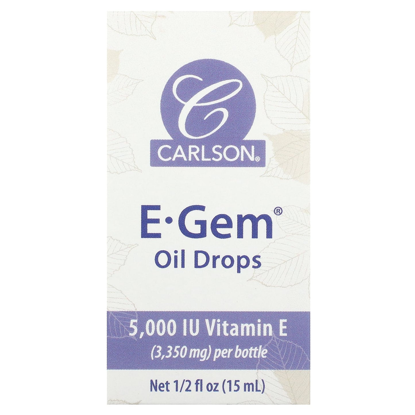 Carlson Labs, E-Gem Oil Drops Bottle, .5 Oz Bottle - 088395060007 | Hilife Vitamins