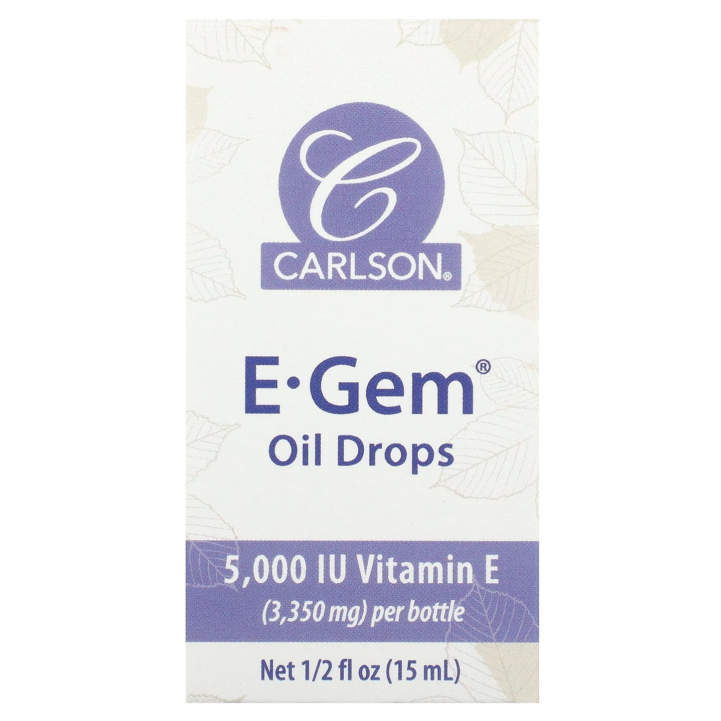 Carlson Labs, E-Gem Oil Drops Bottle, .5 Oz Bottle UPC 088395060007 | HiLife Vitamins