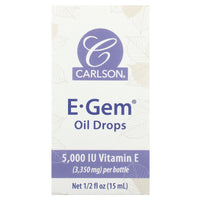 Carlson Labs, E-Gem Oil Drops Bottle, .5 Oz Bottle UPC 088395060007 | HiLife Vitamins
