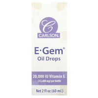 Carlson Labs, E-Gem Oil Drops, 2 Oz Bottle UPC 088395060205 | HiLife Vitamins