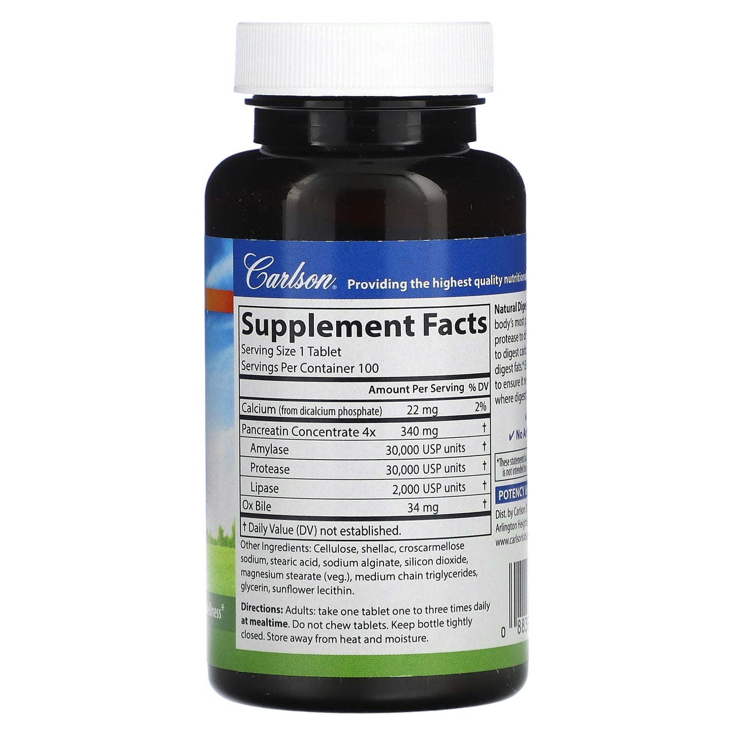 Carlson Labs, Digestive Aid #34, 100 Tablets UPC 088395066412 | HiLife Vitamins