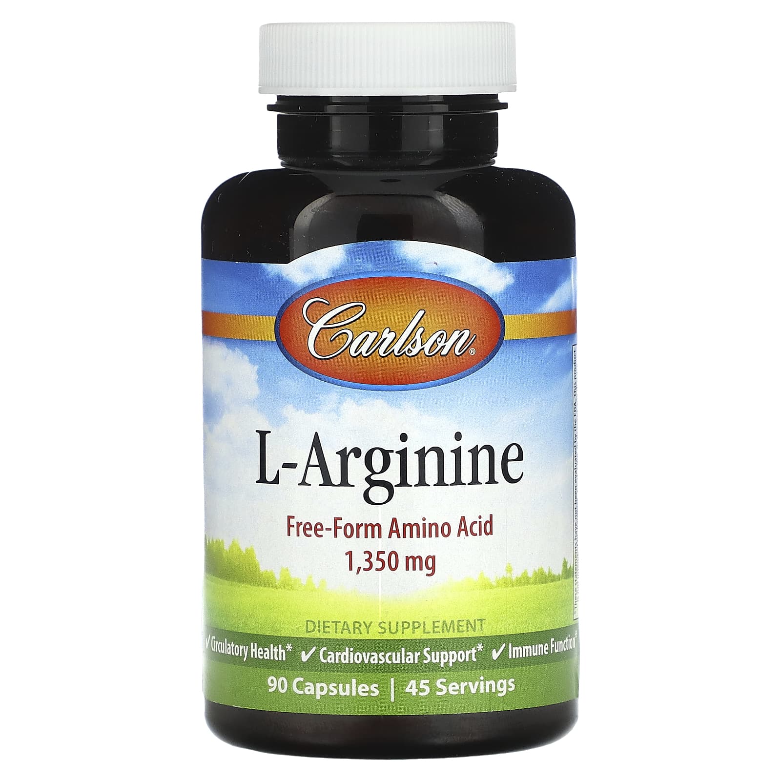 Carlson Labs, L-Arginine, 90 Capsules UPC 088395067310 | HiLife Vitamins