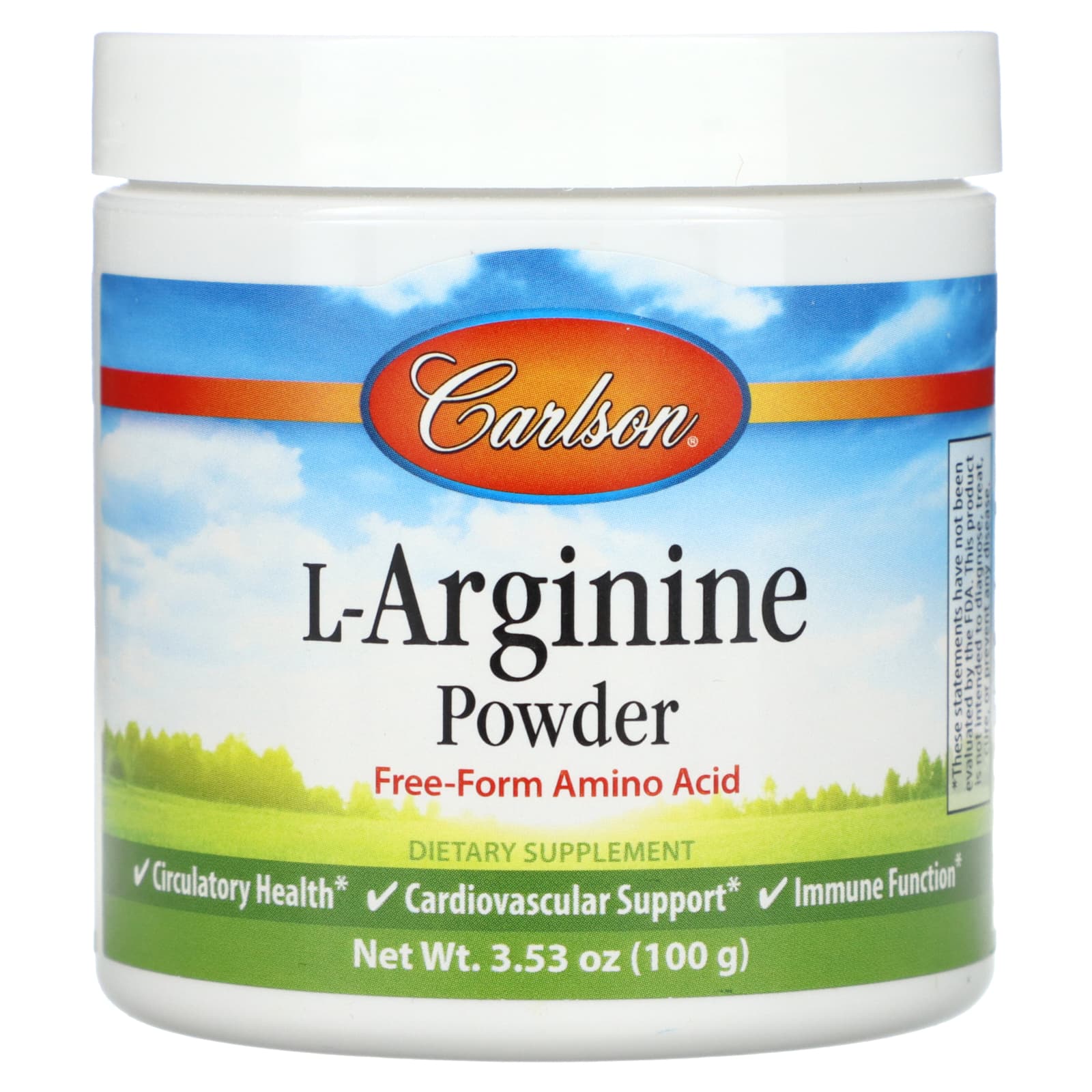 Carlson Labs, L-Arginine Pwd, 100 Bottle UPC 088395067358 | HiLife Vitamins