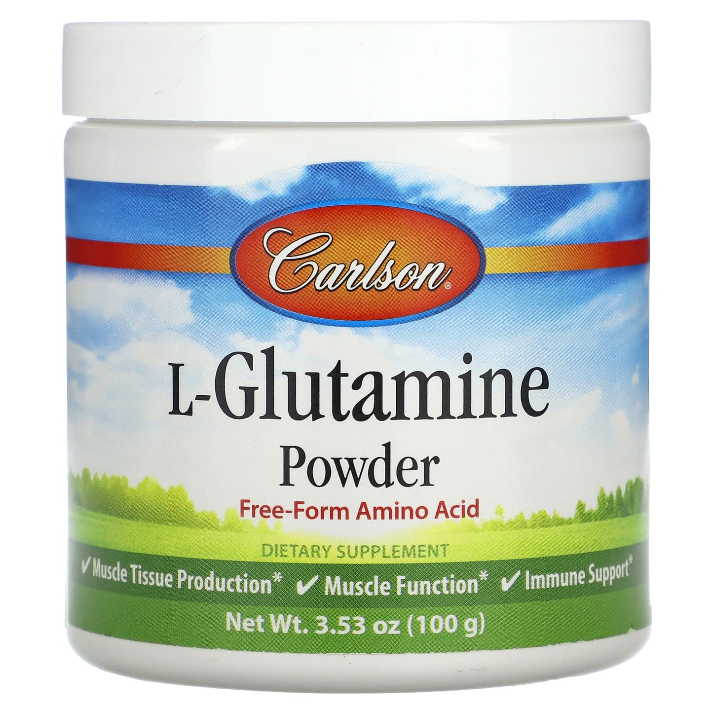 Carlson Labs, L-Glutamine Pwd, 100 Bottle - 088395068256 | Hilife Vitamins