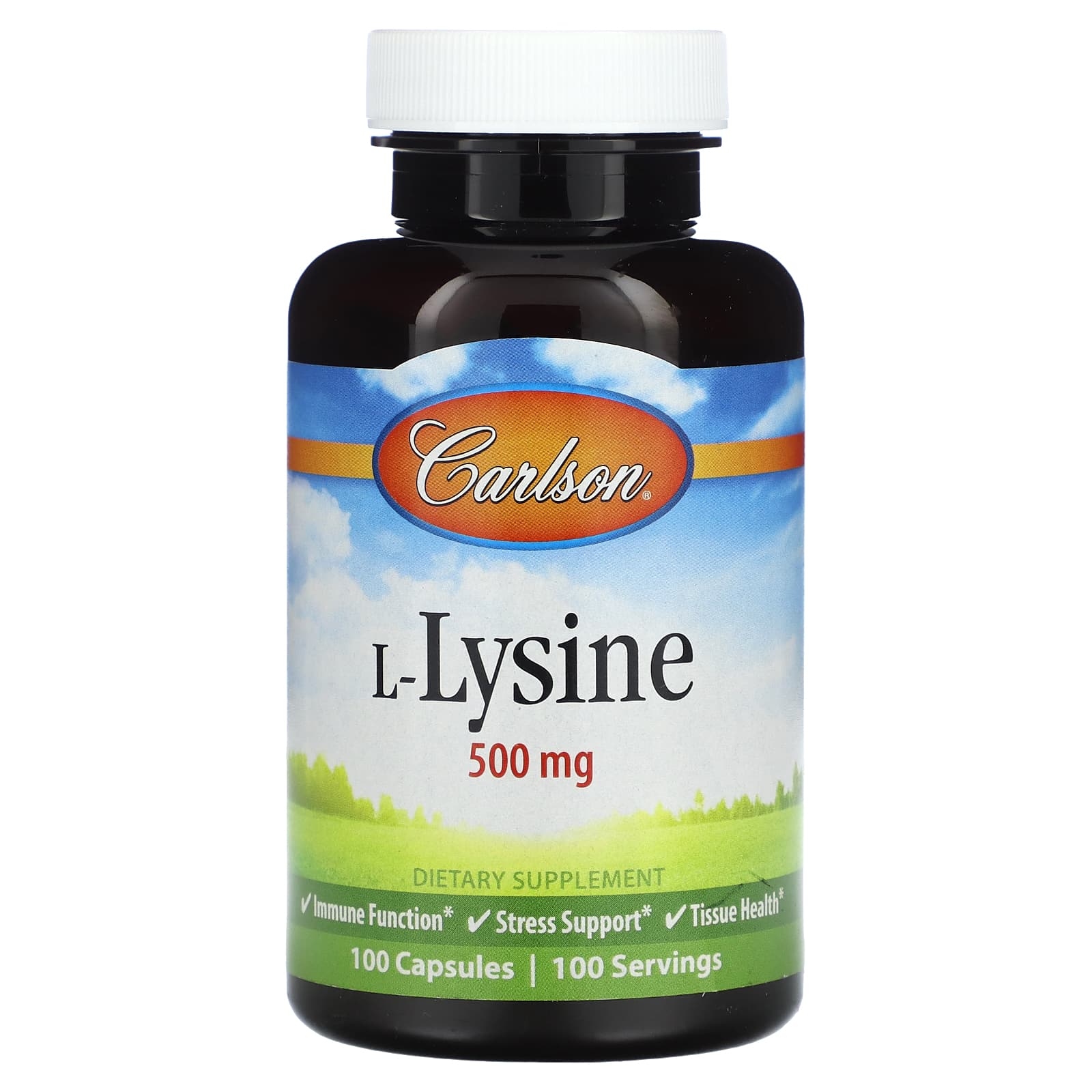 Carlson Labs, L-Lysine, 100 Capsules UPC 088395068812 | HiLife Vitamins