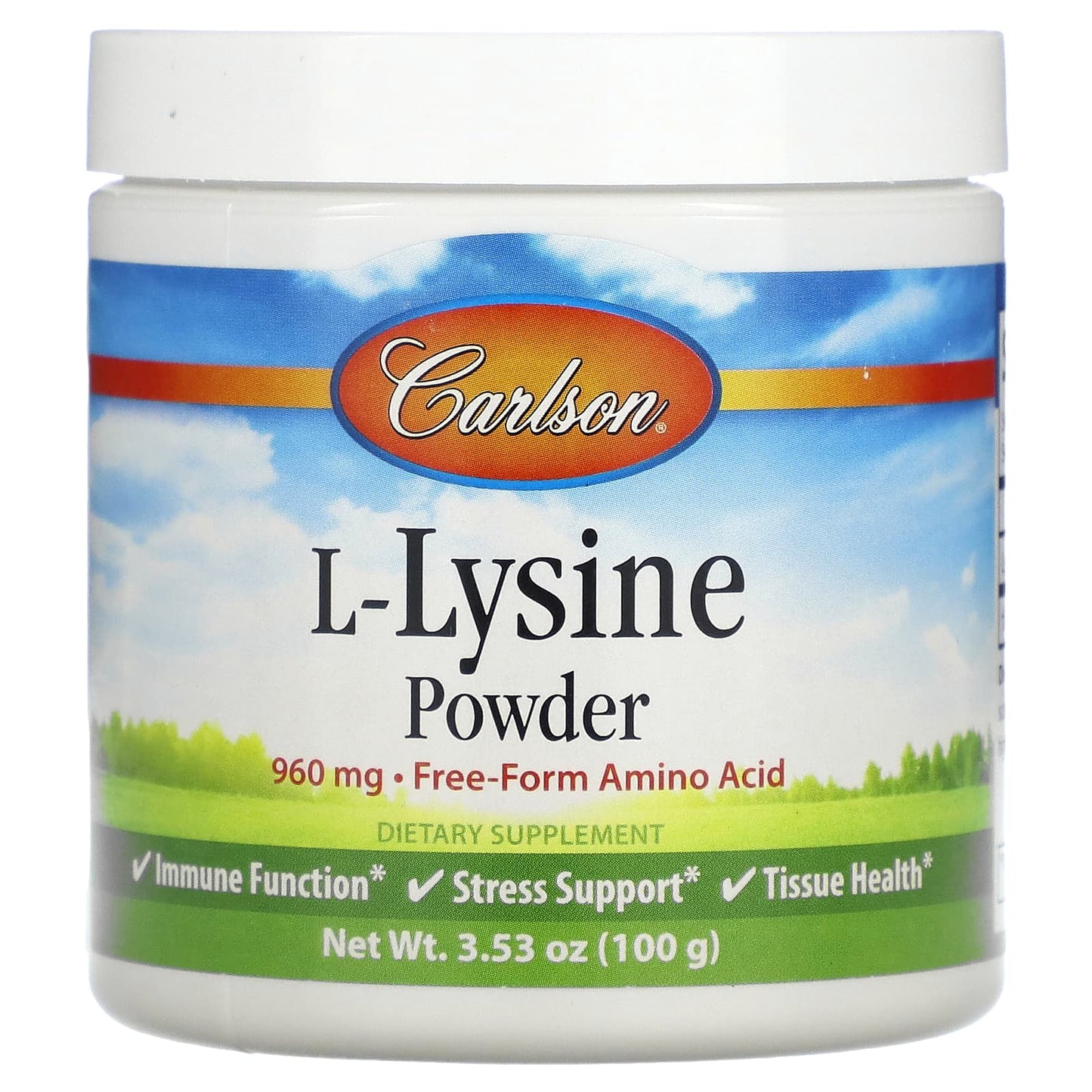 Carlson Labs, L-Lysine Powder, 100 gms - 088395068850 | Hilife Vitamins