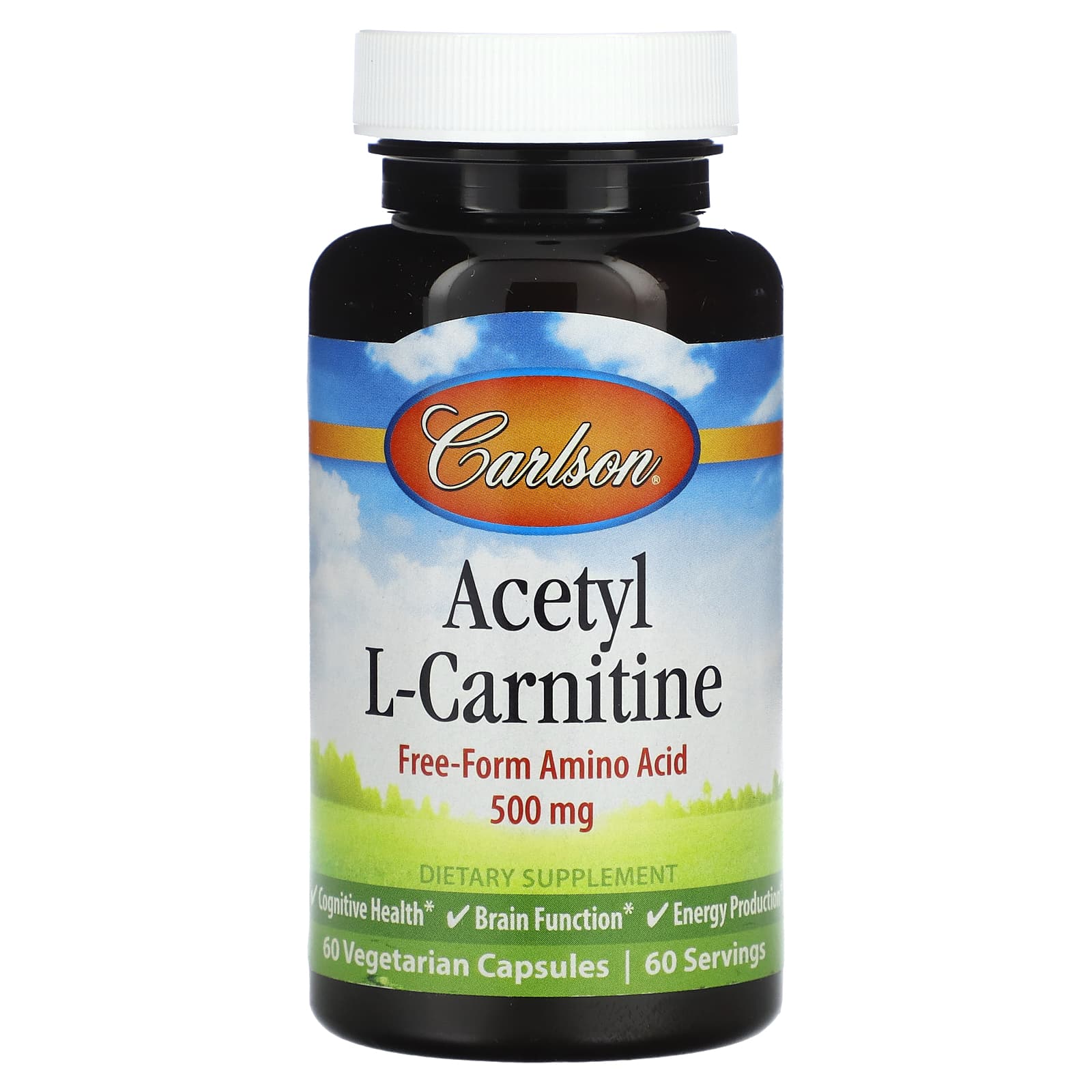 Carlson Labs, Acetyl L-Carnitene 500 mg, 60 Capsules UPC 088395079207 | HiLife Vitamins