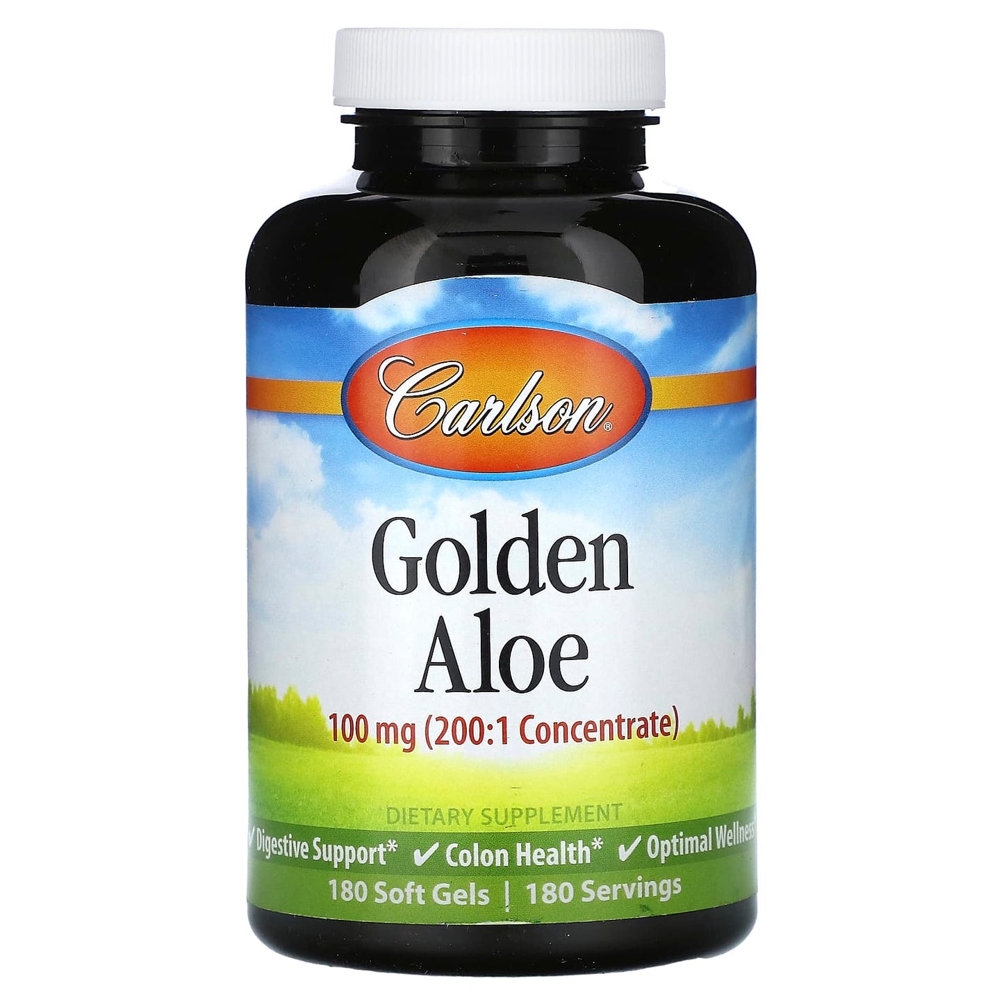 Carlson Labs, Golden Aloe 100 mg, 180 Softgels UPC 088395080524 | HiLife Vitamins