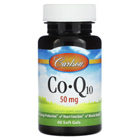 Carlson Labs, Co-Q-10 50mg, 60 Softgels UPC 088395082245 | HiLife Vitamins