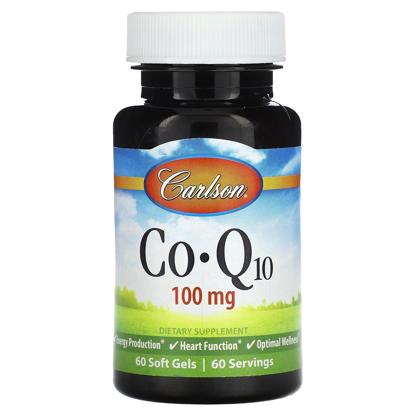 Carlson Labs, Co-Q-10 100 mg, 60 Softgels UPC 088395082467 | HiLife Vitamins