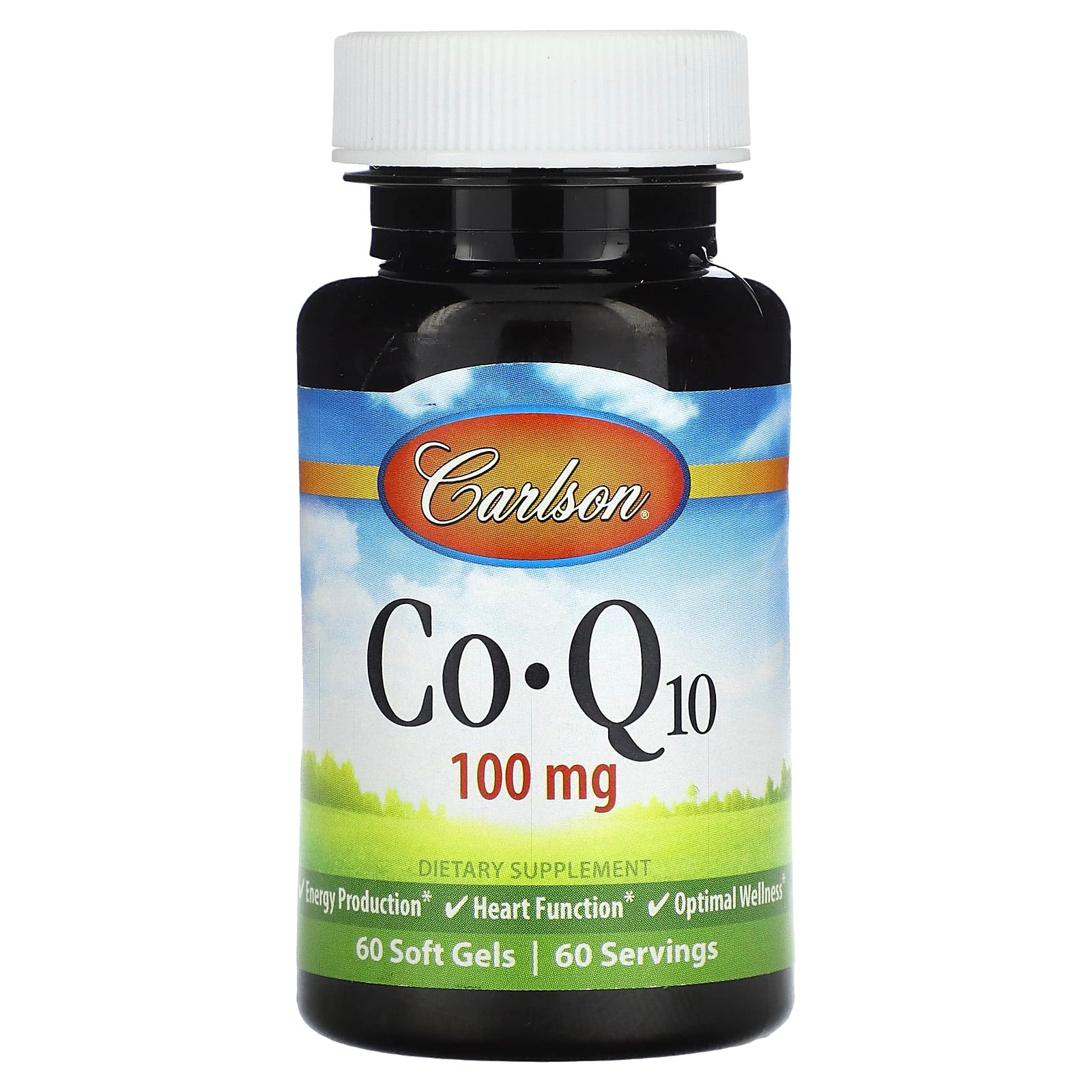 Carlson Labs, Co-Q-10 100 mg, 60 Softgels UPC 088395082467 | HiLife Vitamins