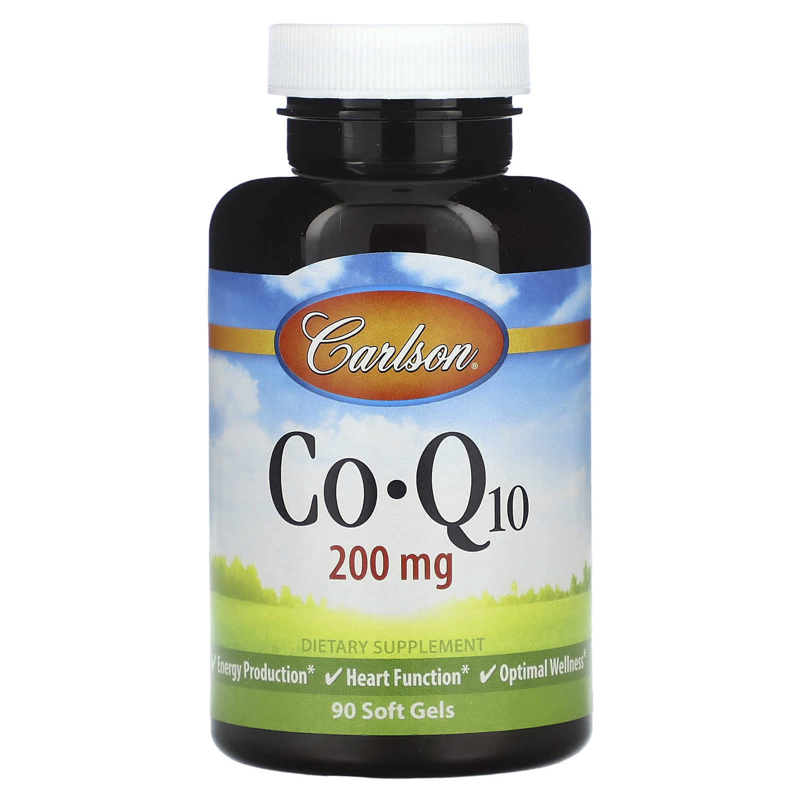 Carlson Labs, Co-Q-10 200mg, 90 Softgels UPC 088395082511 | HiLife Vitamins