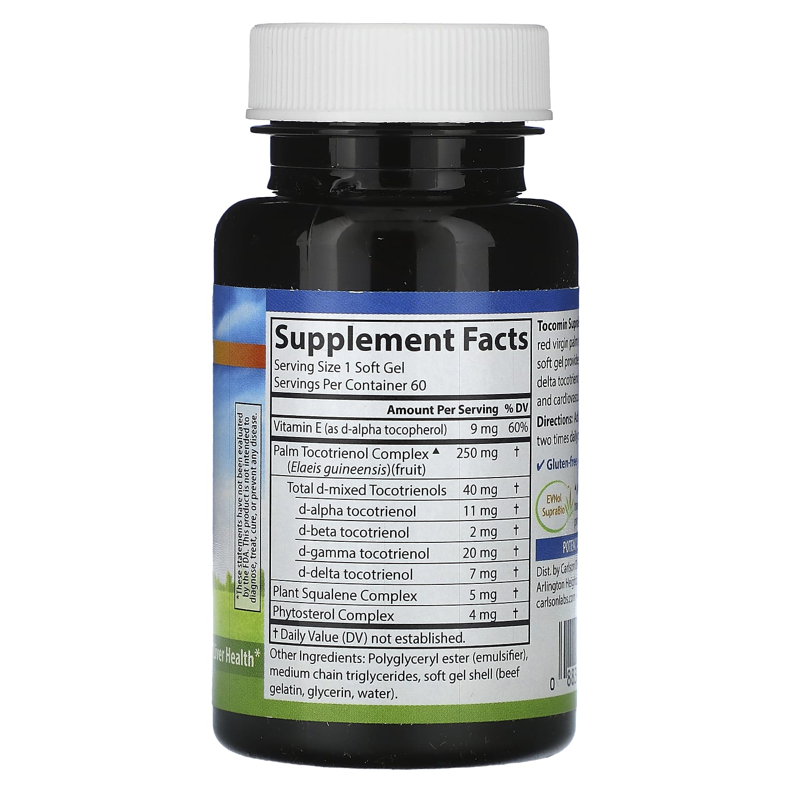 Carlson Labs, Tocomin SupraBio, 60 Softgels UPC 088395087103 | HiLife Vitamins