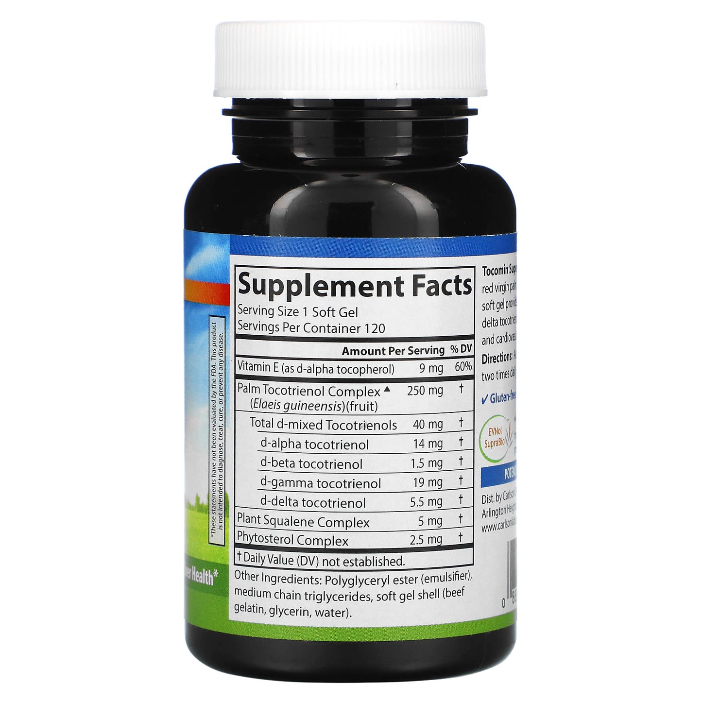 Carlson Labs, Tocomin SupraBio, 120 Softgels UPC 088395087202 | HiLife Vitamins