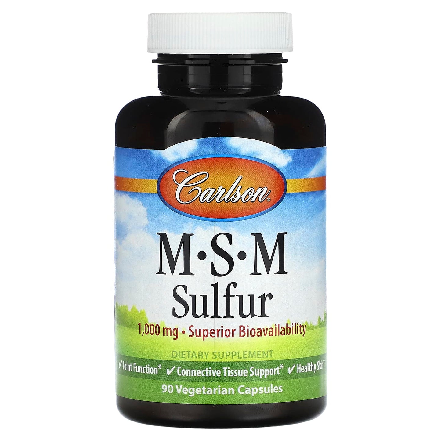 Carlson Labs, MSM-Sulfur 800mg, 90 Capsules UPC 088395087219 | HiLife Vitamins