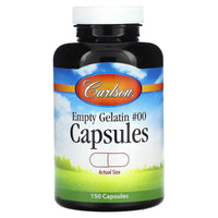 Carlson Labs, Large #00 Empty, 150 Capsules UPC 088395094224 | HiLife Vitamins
