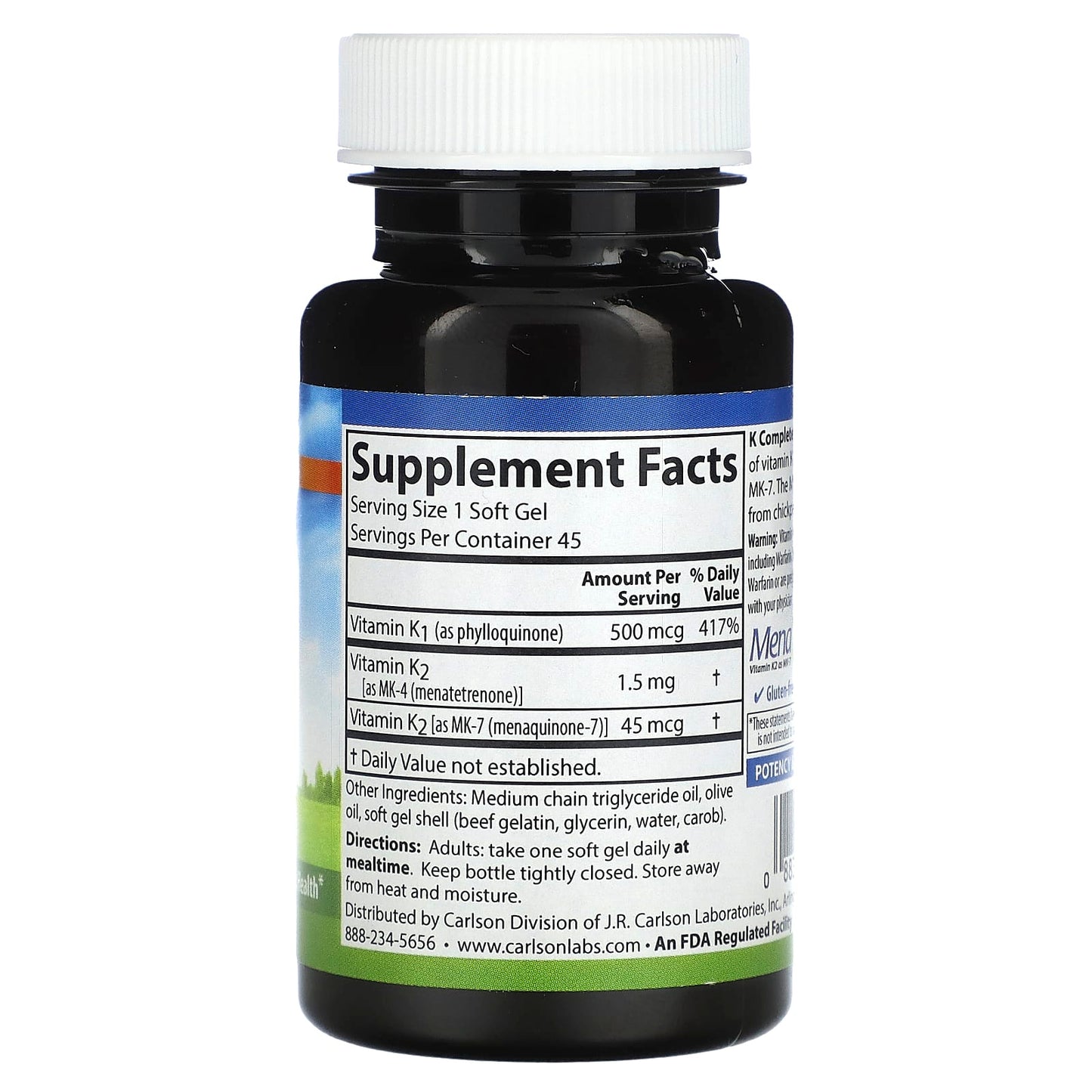Carlson Labs, K-Complete, 45 Softgels UPC 088395104107 | HiLife Vitamins