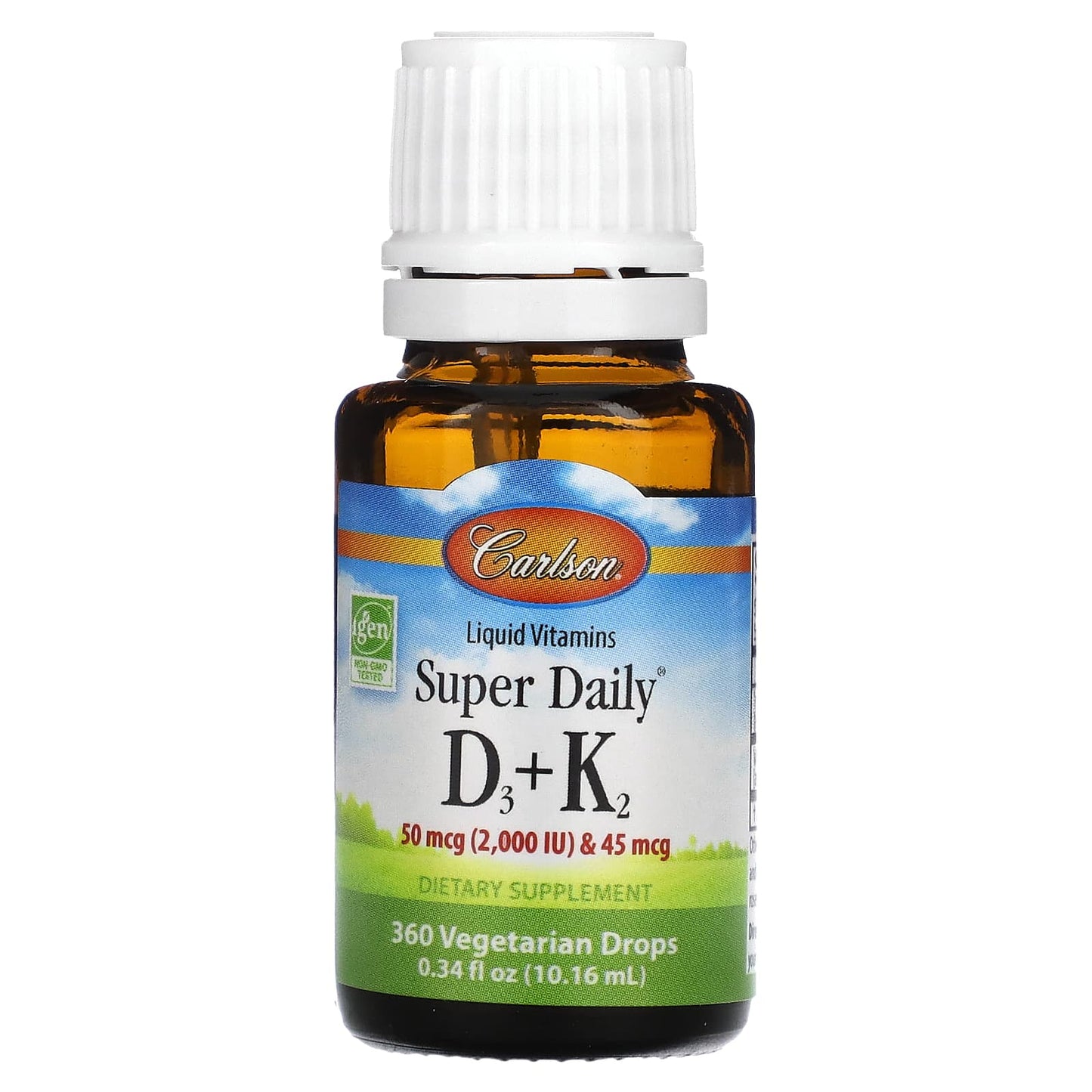 Carlson Labs, Super Daily D3 & K2 Drops, 360 drops UPC 088395105005 | HiLife Vitamins