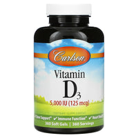 Carlson Labs, Vitamin D 5000IU, 360 Softgels - 088395141201 | Hilife Vitamins