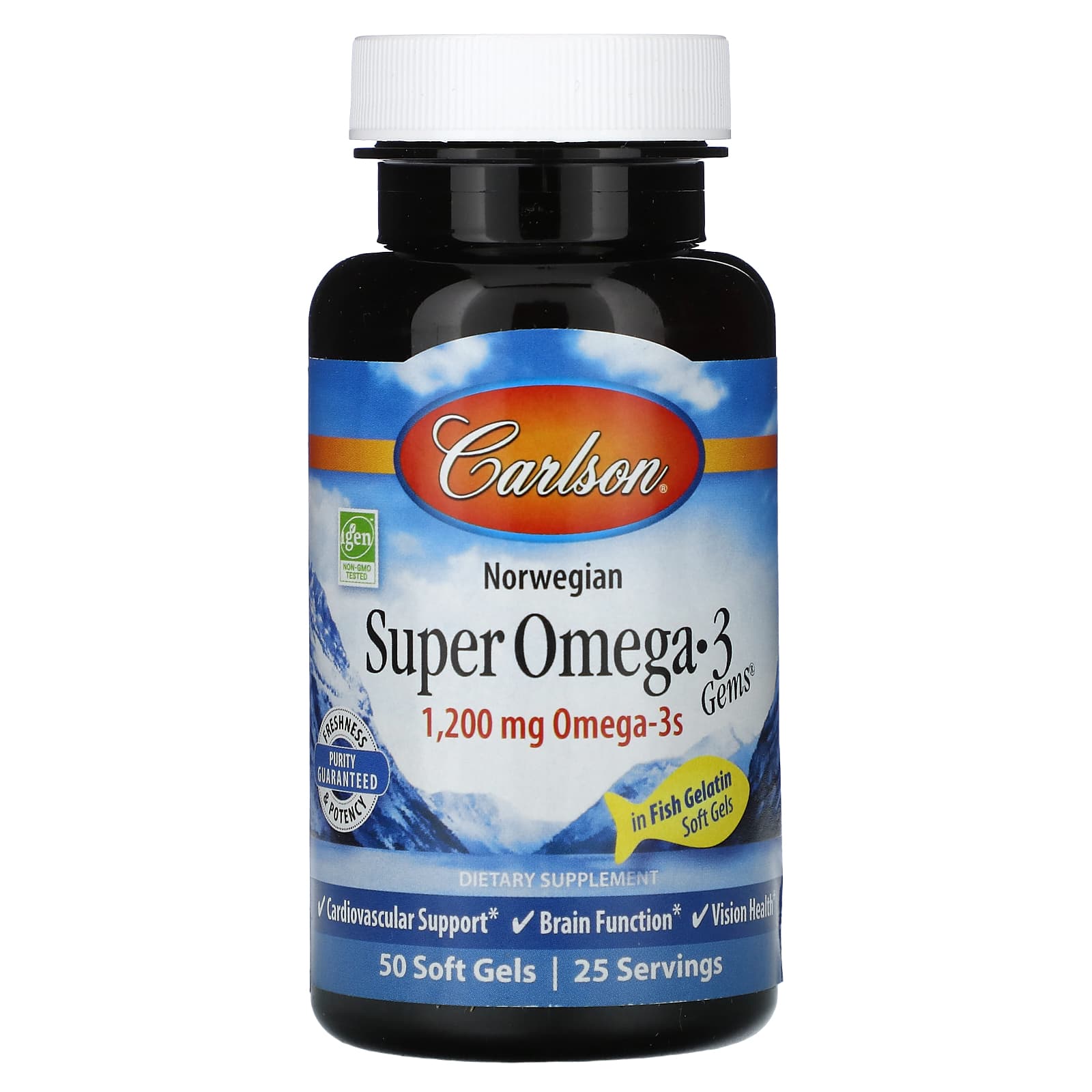 Carlson Labs, Super Omega-3 Gems-Fish Gelatin, 50 UPC 088395153006 | HiLife Vitamins