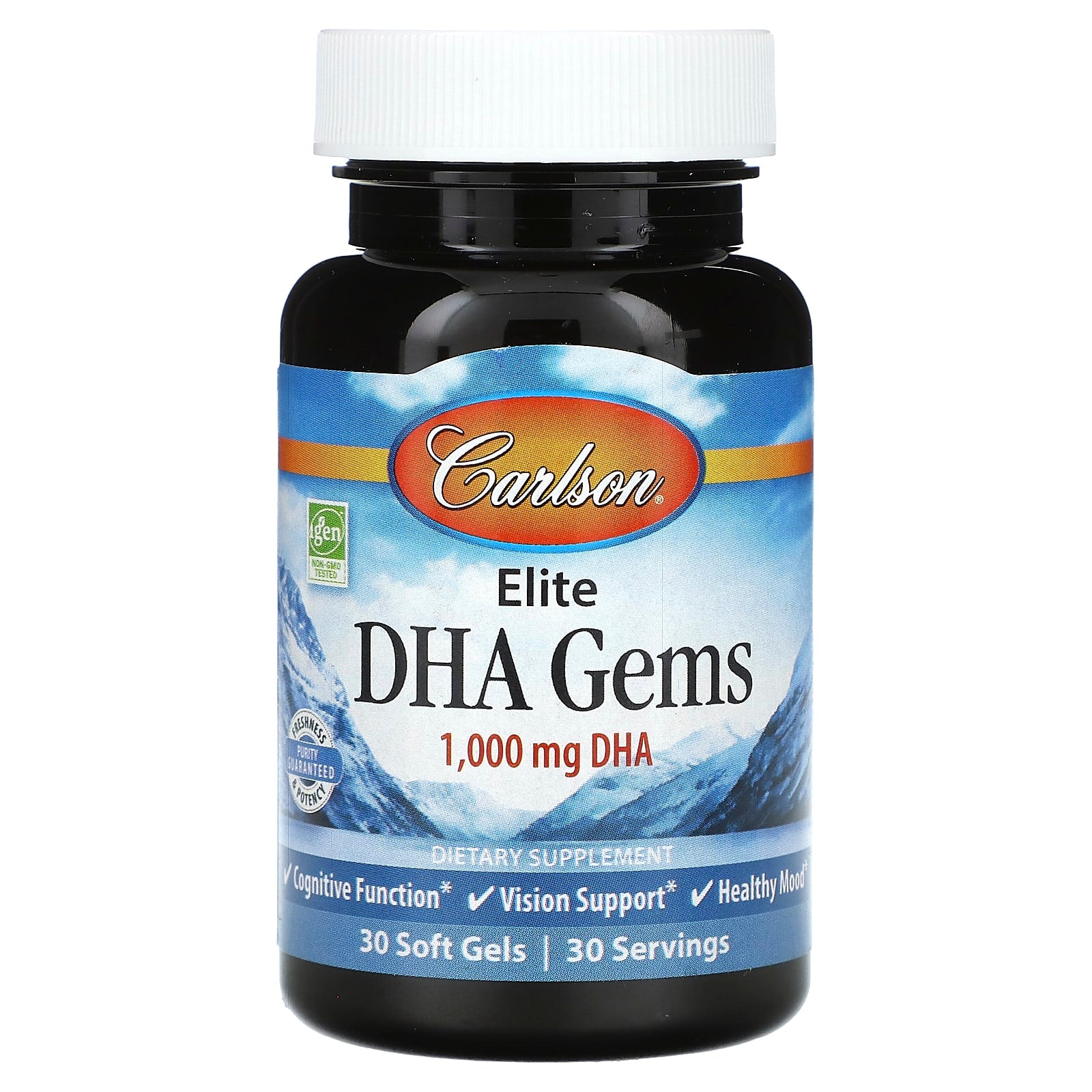 Carlson Labs, Elite DHA Gems, 30 Softgels UPC 088395169007 | HiLife Vitamins
