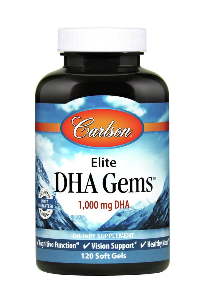 Carlson Labs, Elite DHA Gems, 120 Softgels UPC 088395169304 | HiLife Vitamins
