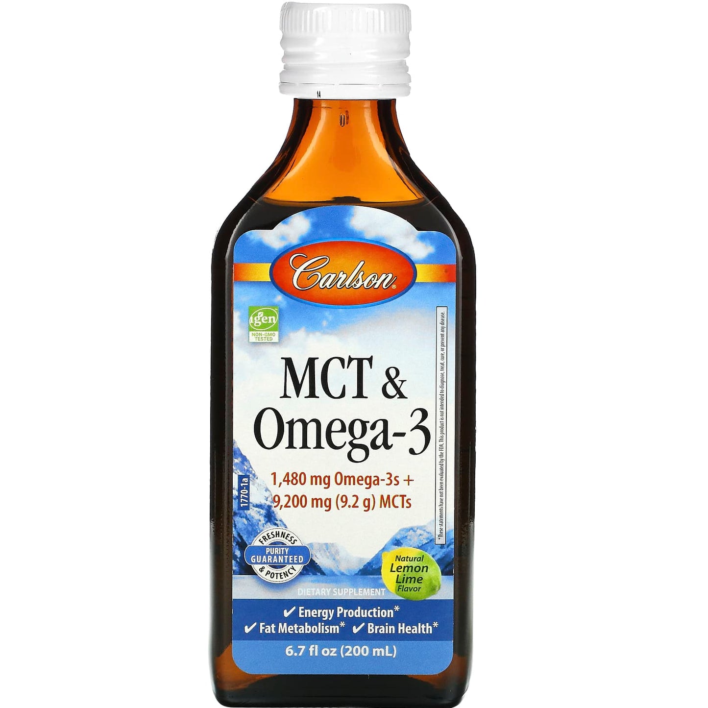 Carlson Labs, MCT & Omega-3 13 Servings, 200 ml UPC 088395177002 | HiLife Vitamins