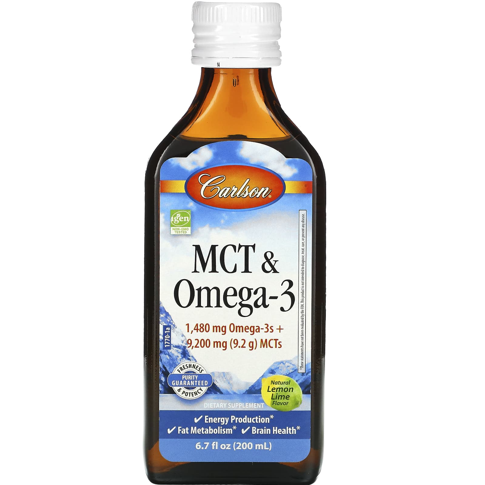 Carlson Labs, MCT & Omega-3 13 Servings, 200 ml UPC 088395177002 | HiLife Vitamins