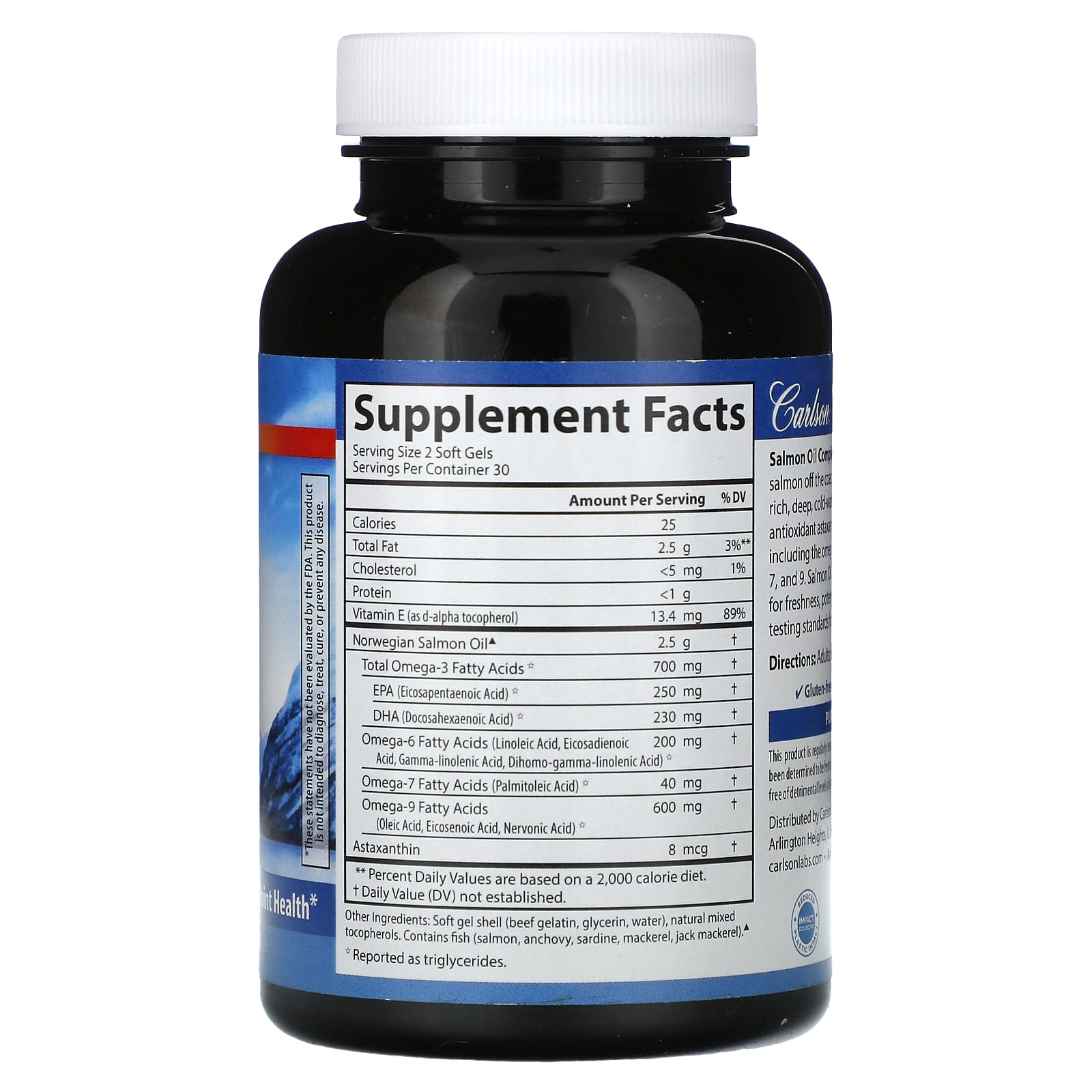 Carlson Labs, Salmon Oil Complete, 60 Softgels UPC 088395183003 | HiLife Vitamins