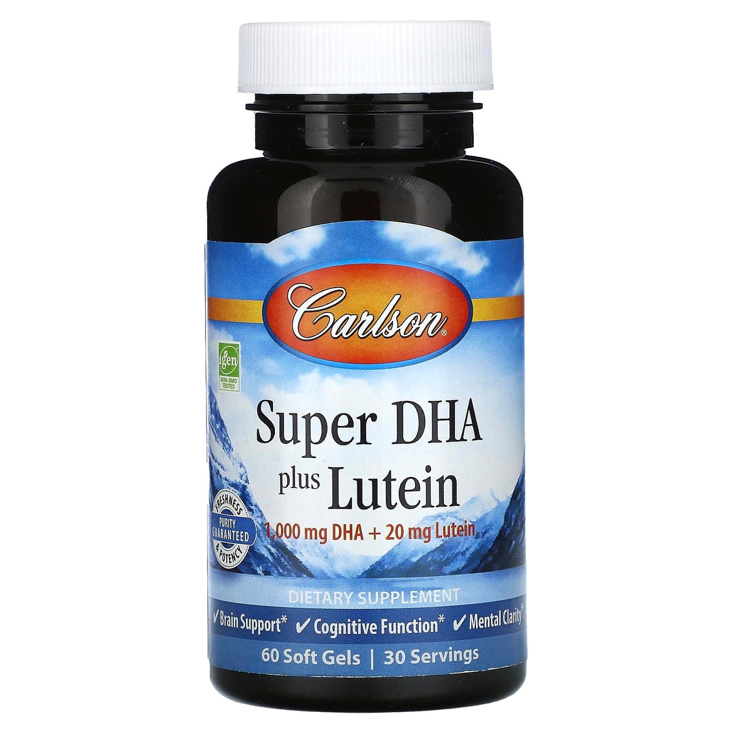 Carlson Labs, DHA + Lutein, 60 Softgels UPC 088395188107 | HiLife Vitamins