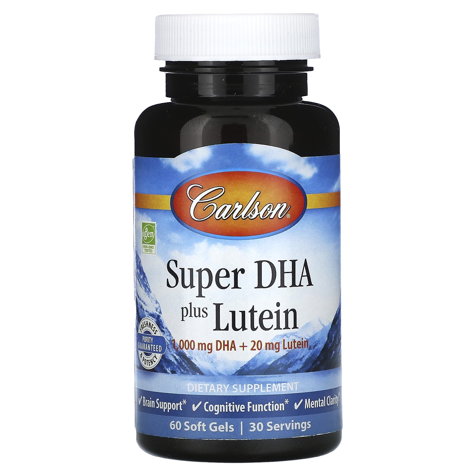 Carlson Labs, DHA + Lutein, 60 Softgels UPC 088395188107 | HiLife Vitamins