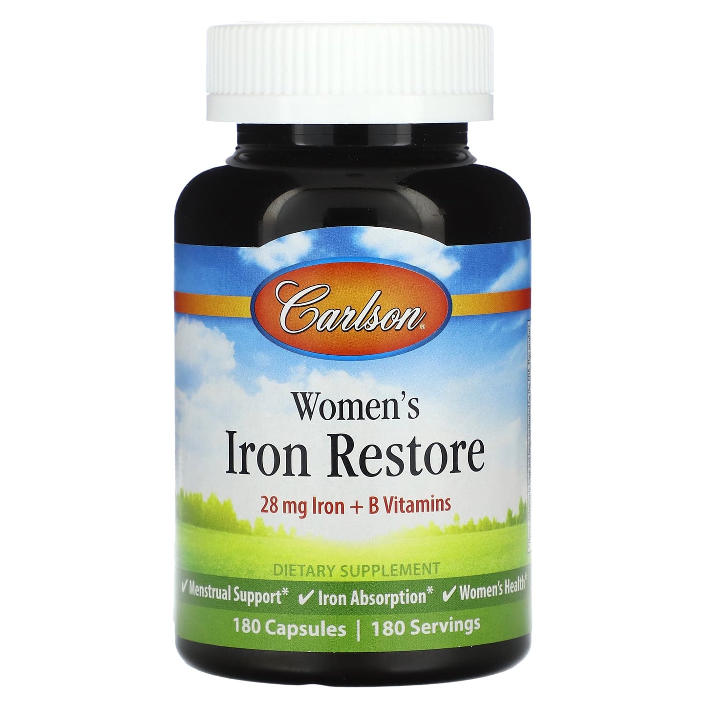 Carlson Labs, Womens Iron Restore, 180 Capsules UPC 088395435201 | HiLife Vitamins